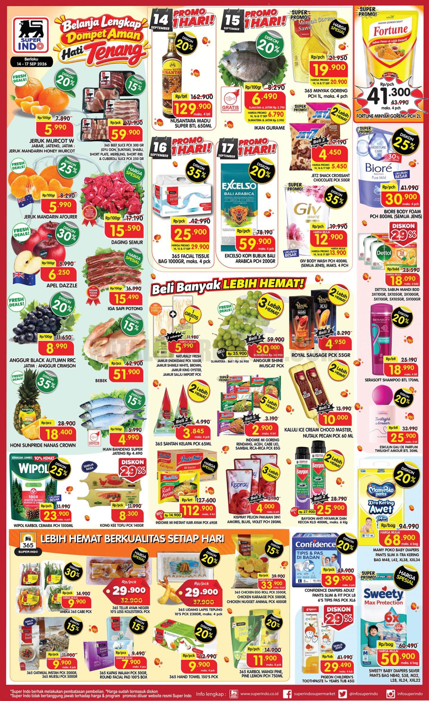 Promo SUPERINDO Weekday 14-17 September 2026 Promo SUPERINDO Weekday 14-17 September 2026