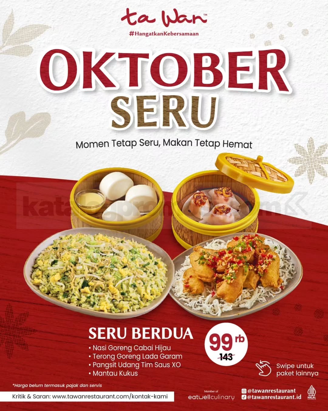Promo Ta Wan Oktober Seru Paket Mulai Rp55.000 Promo Ta Wan Oktober Seru Paket Mulai Rp55.000 1