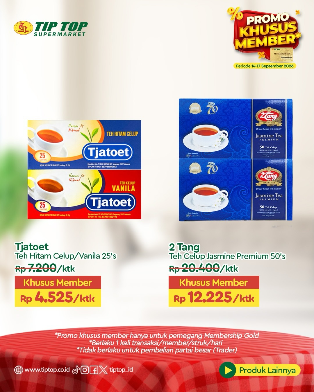 Promo TIP TOP Swalayan Khusus Member Periode 14-17 September 2026 Promo TIP TOP Swalayan Khusus Member Periode 14-17 September 2026 1