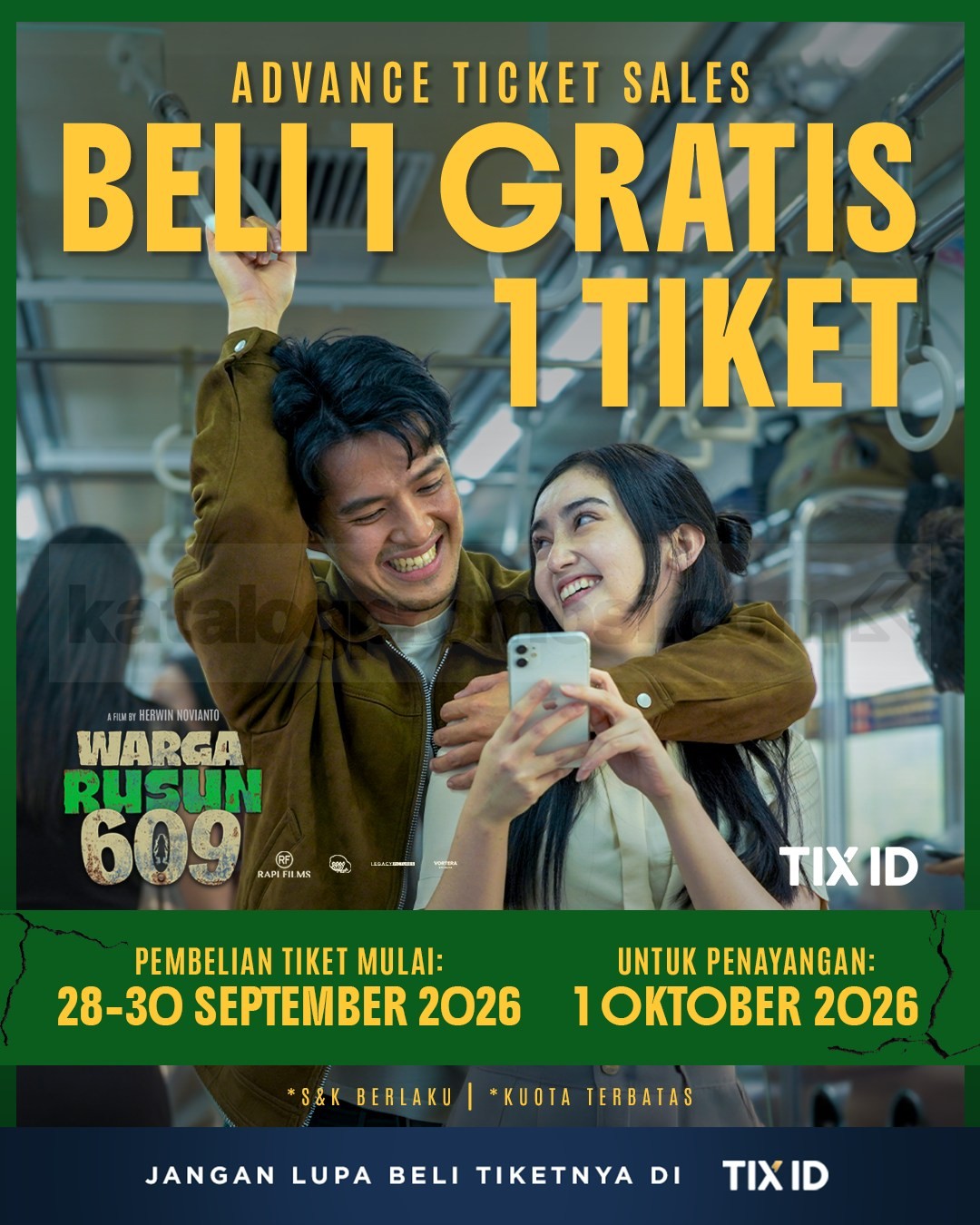 Promo TIX ID Beli 1 Gratis 1 Tiket Warga Rusun 609