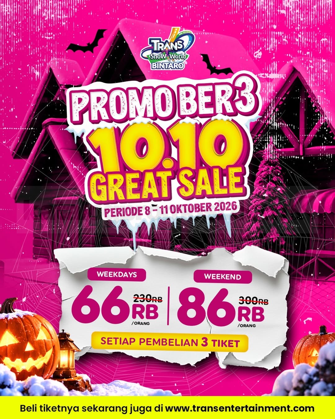 Promo Trans Snow World Bintaro 10.10 Great Sale Mulai Rp66.000 Promo Trans Snow World Bintaro 10.10 Great Sale mulai Rp66.000 untuk pembelian 3 tiket