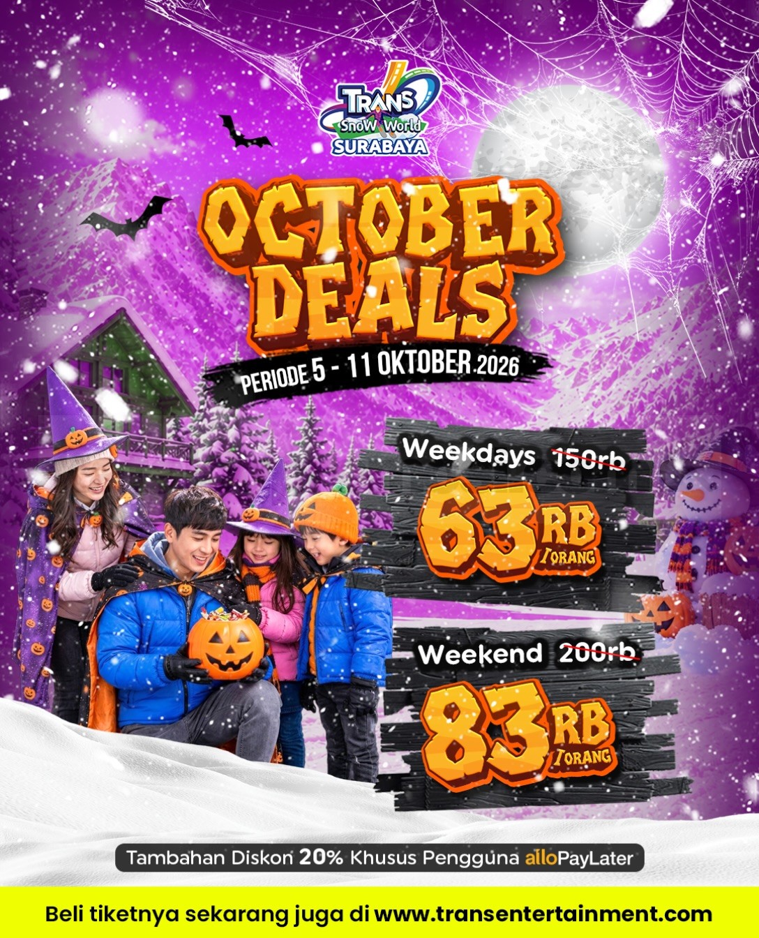 Promo Trans Snow World Surabaya October Deals Mulai Rp63.000 Promo Trans Snow World Surabaya October Deals mulai Rp63.000 dengan free Kereta Gantung dan Sepatu Boots.