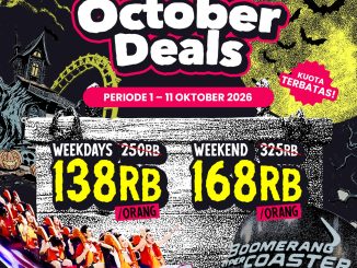 Promo Trans Studio Cibubur October Deals tiket weekday Rp138.000 dan weekend Rp168.000 per orang