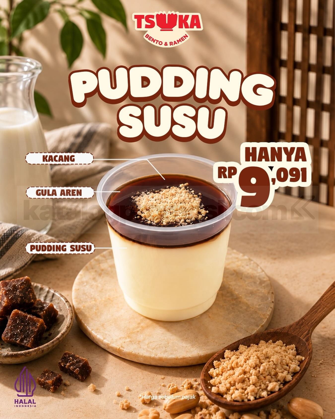 Promo Tsuka NEW! Pudding Susu Rp9.091 Promo Tsuka NEW! Pudding Susu Rp9.091 dengan gula aren dan kacang