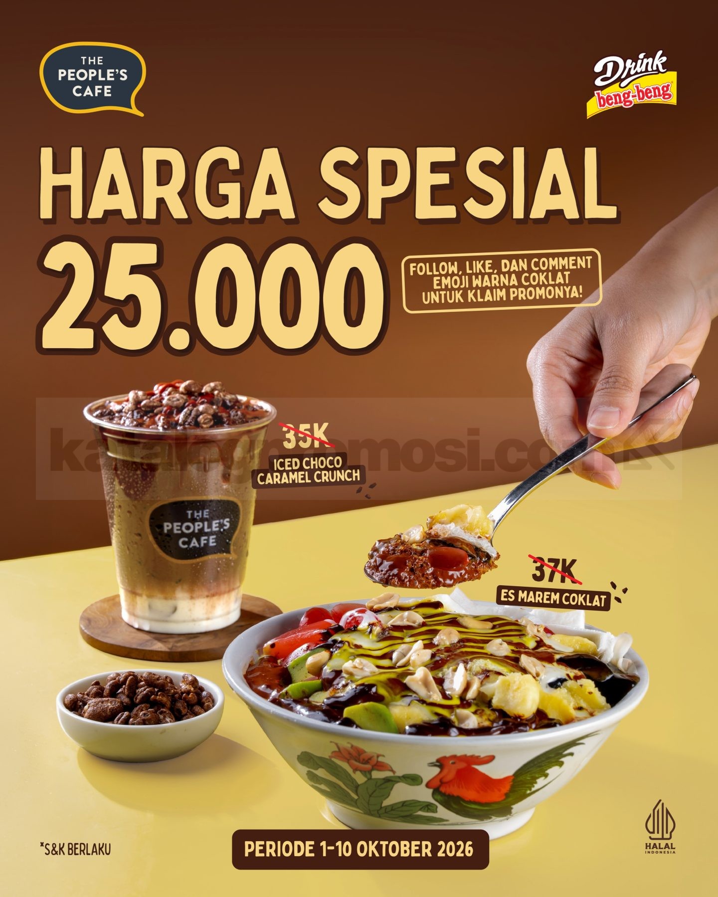 Promo The People's Cafe Coklatnya Para Warlok Cuma Rp25.000 Promo The People's Cafe Coklatnya Para Warlok Cuma Rp25.000 dengan dua pilihan dessert coklat