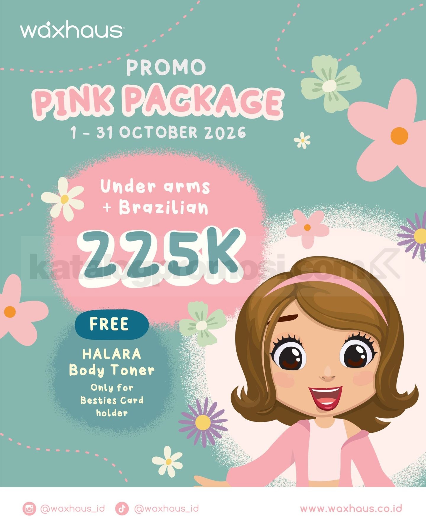 Promo Waxhaus Pink Package Free Body Toner Rp225.000 Promo Waxhaus Pink Package Rp225.000 gratis Halara Body Toner untuk Besties Card Holders