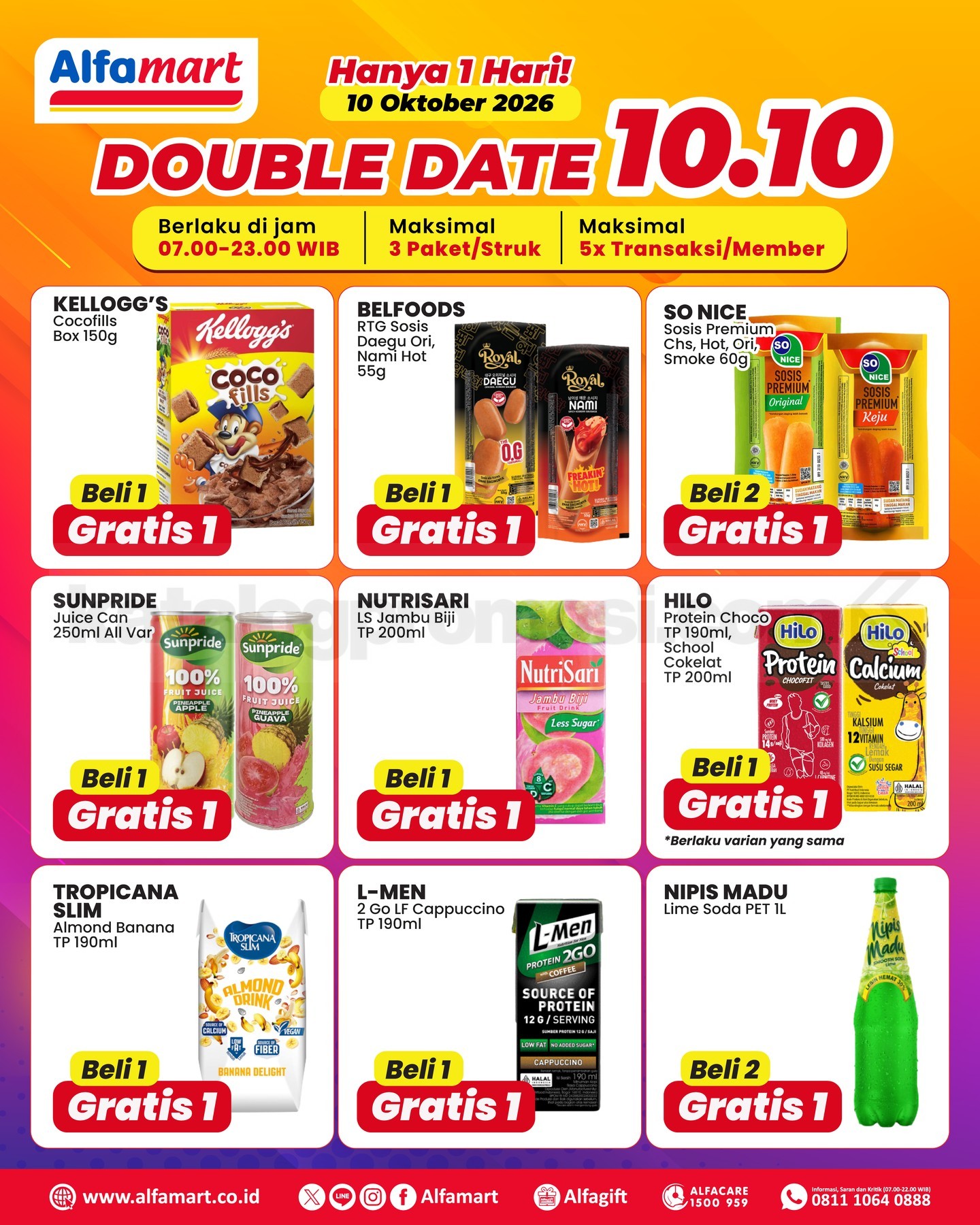 Promo Alfamart 10.10 Double Date Sale Beli 1 Gratis 1