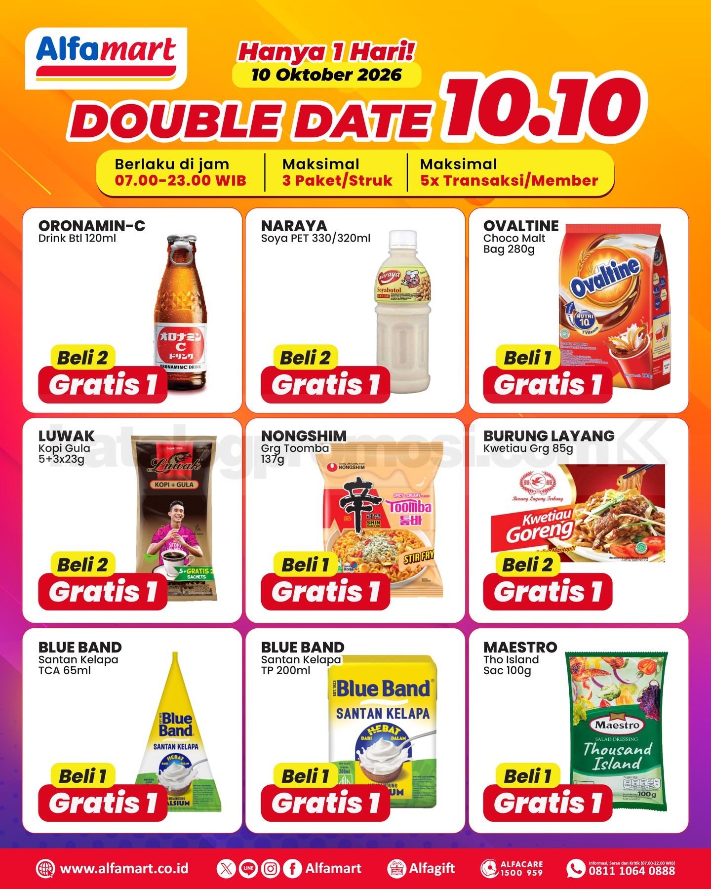 Promo Alfamart 10.10 Double Date Sale Beli 1 Gratis 1