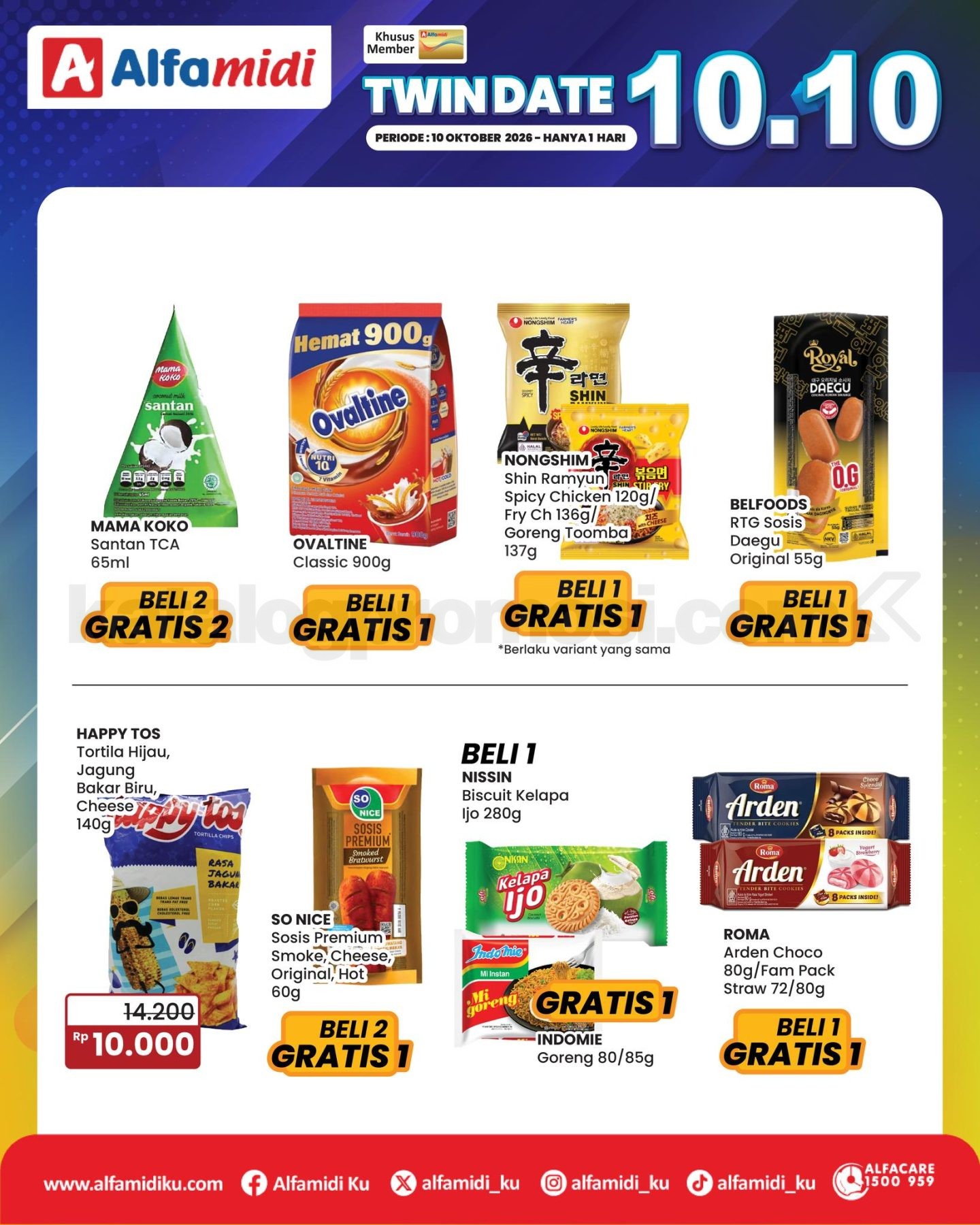 Promo Alfamidi 10.10 Twindate Beli 1 Gratis 1 Promo Alfamidi 10.10 Twindate Beli 1 Gratis 1 tanggal 10 Oktober 2026