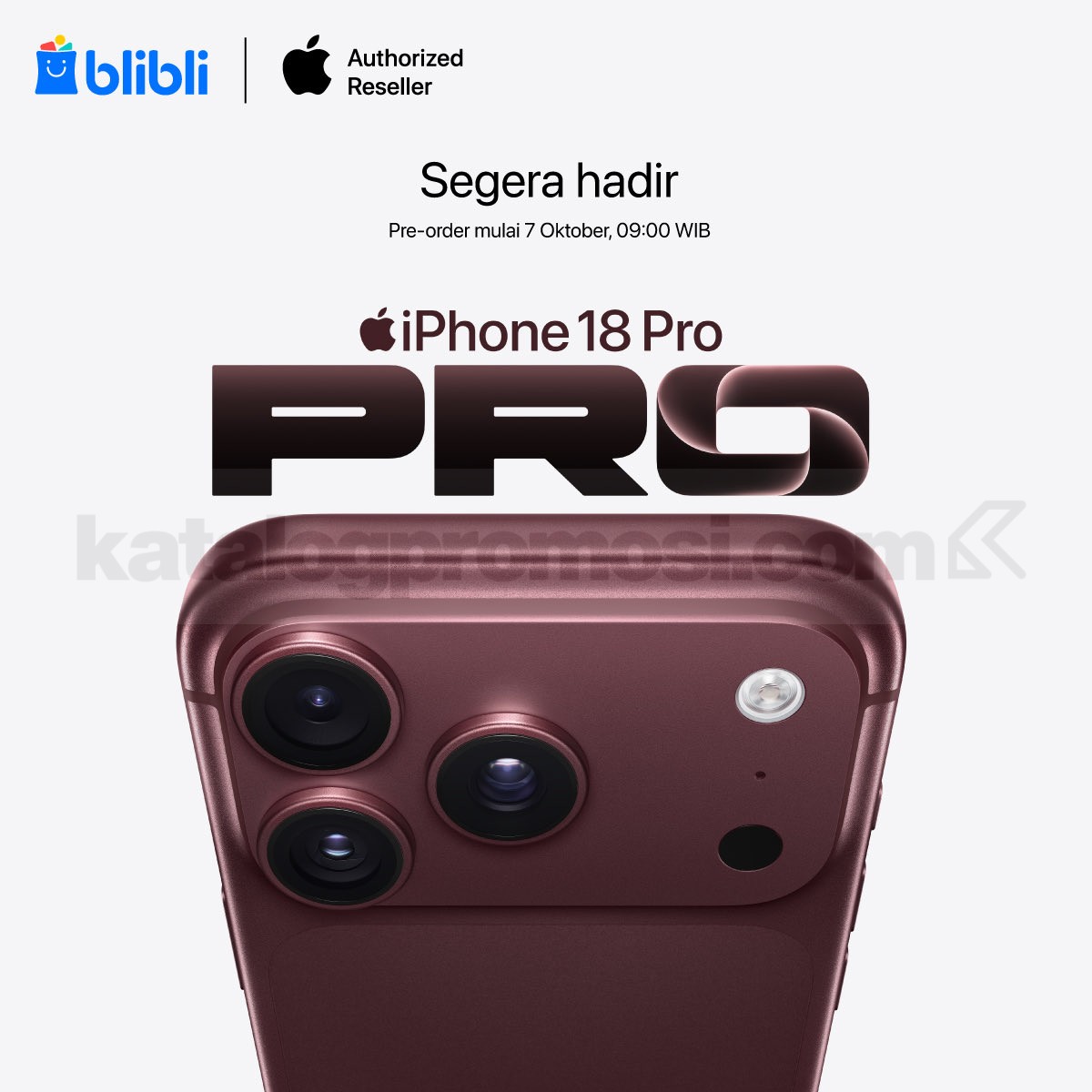 Promo Blibli Pre-Order iPhone 18 Pro Mulai 7 Oktober Promo Blibli Pre-Order iPhone 18 Pro mulai 7 Oktober dengan produk original dan garansi resmi
