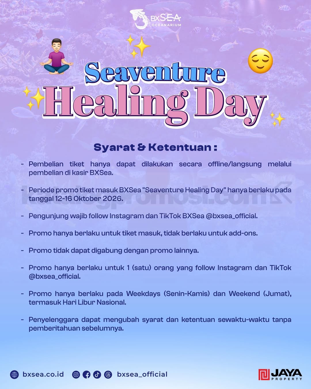 Promo BXSea Seaventure Healing Day Tiket Masuk Diskon 20% Promo BXSea Seaventure Healing Day Tiket Masuk Diskon 20% 1
