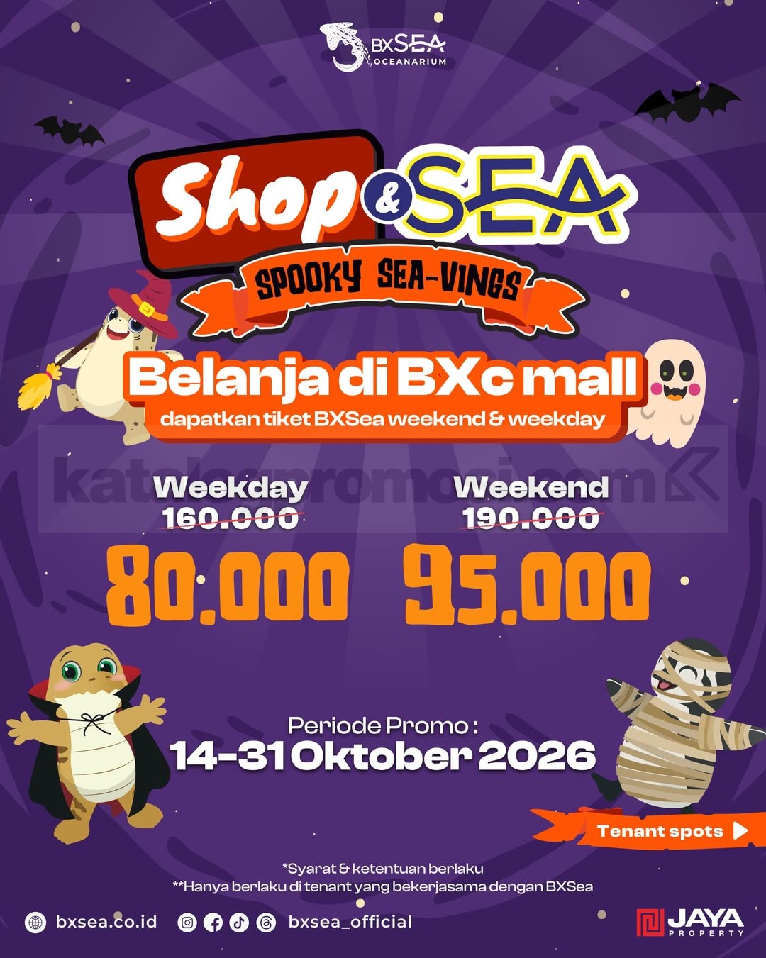 Promo BXSea Shop&SEA Tiket Masuk Diskon 50% Promo BXSea Shop&SEA tiket masuk diskon 50% dengan belanja minimal Rp250.000 di tenant BXc Mall.