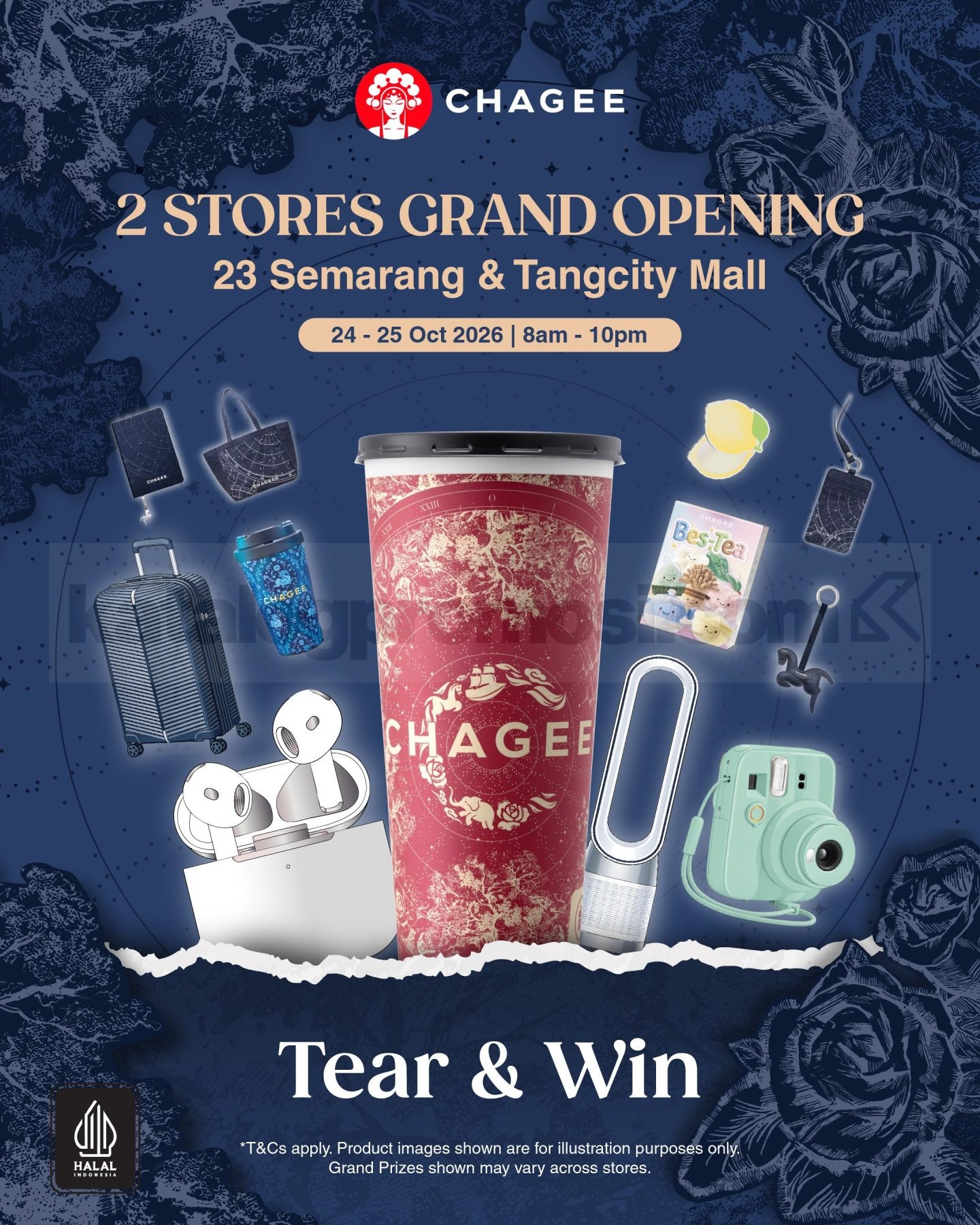 Promo CHAGEE Grand Opening Semarang & Tangerang Buy 1 Get 1 Promo CHAGEE Grand Opening Semarang dan Tangerang Buy 1 Get 1 Rp51.000 serta Tear & Win Cup pada 24–25 Oktober 2026.