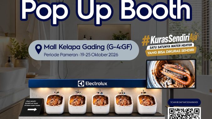 romo Electrolux Trade In Water Heater cashback OVO hingga Rp1 juta dan gratis bongkar pasang di Mall Kelapa Gading.