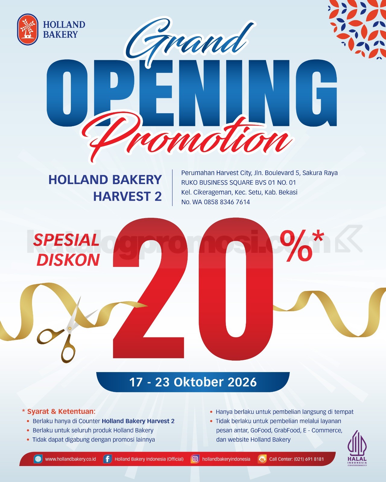 Promo Holland Bakery Grand Opening Diskon 20% Semua Produk