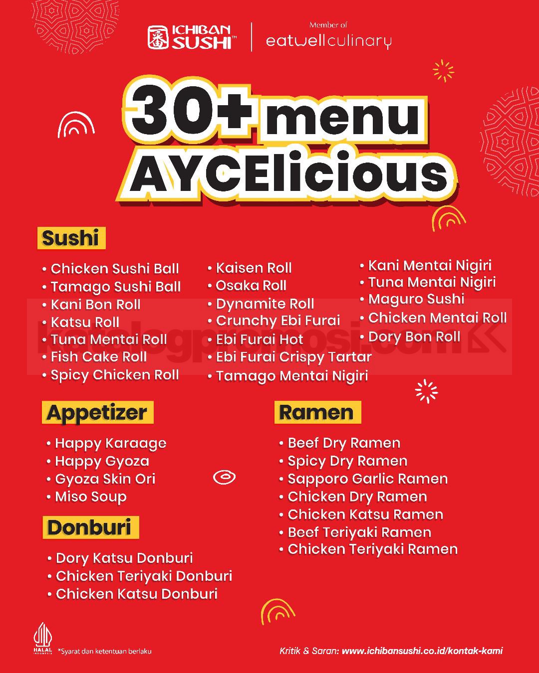 Promo Ichiban Sushi AYCElicious Sepuasnya cuma Rp99.000!
