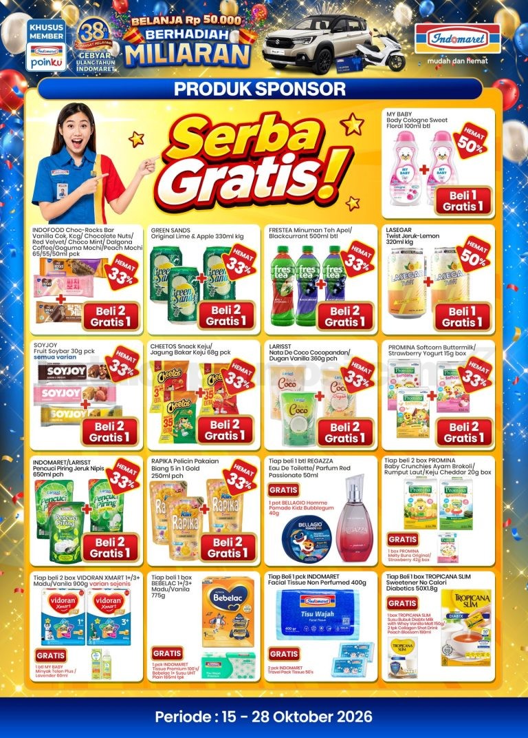 PROMO BERHADIAH INDOMARET 15-28 Oktober 2026