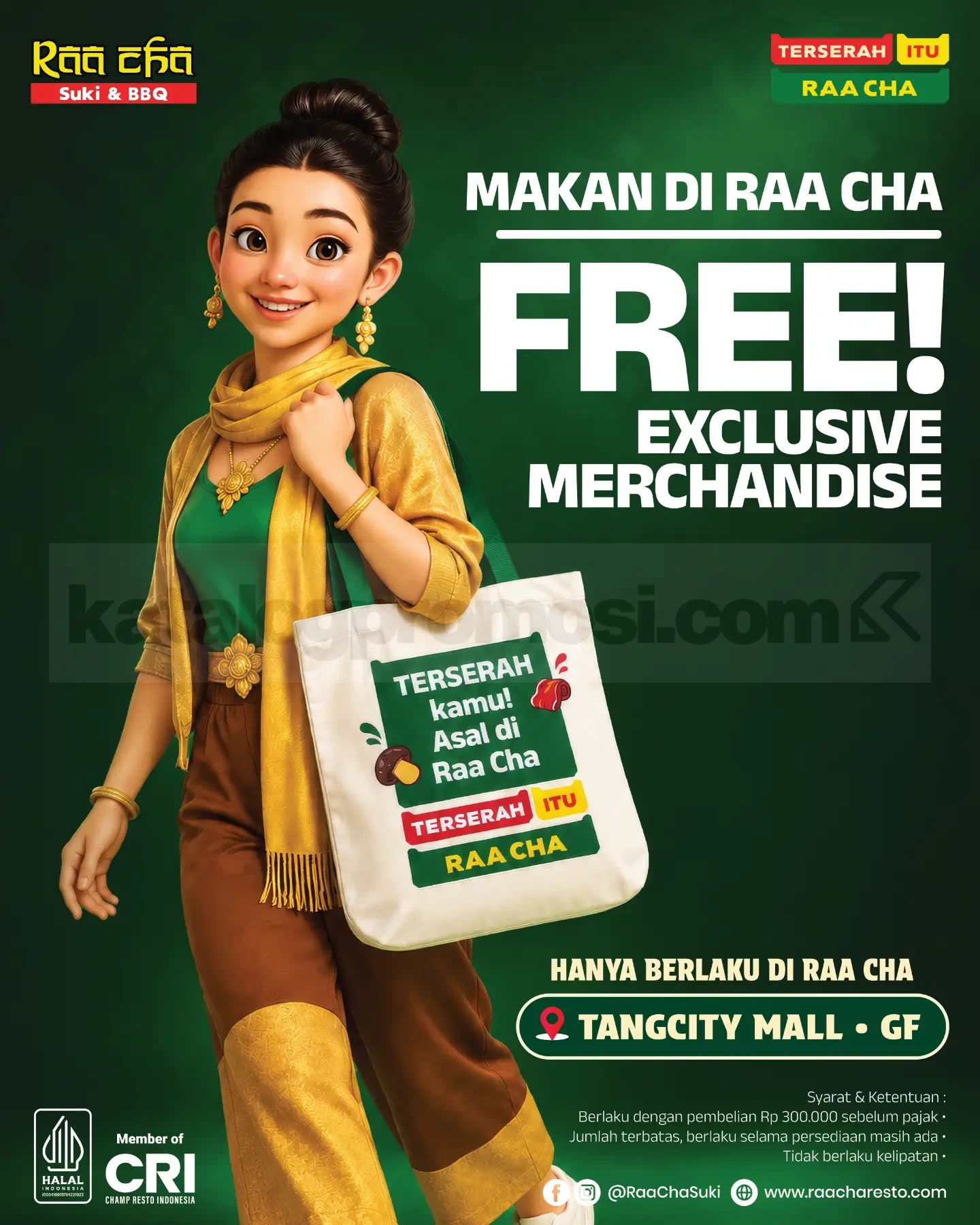 Promo Raa Cha Opening Tangcity Mall Paket BBQ & Suki Rp68 Ribu Promo Raa Cha Opening Tangcity Mall Paket BBQ & Suki Rp68 Ribu 1