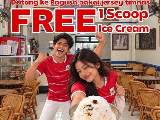 Promo Ragusa Es Italia gratis 1 scoop regular ice cream dengan memakai jersey Timnas sampai 12 Oktober 2026.