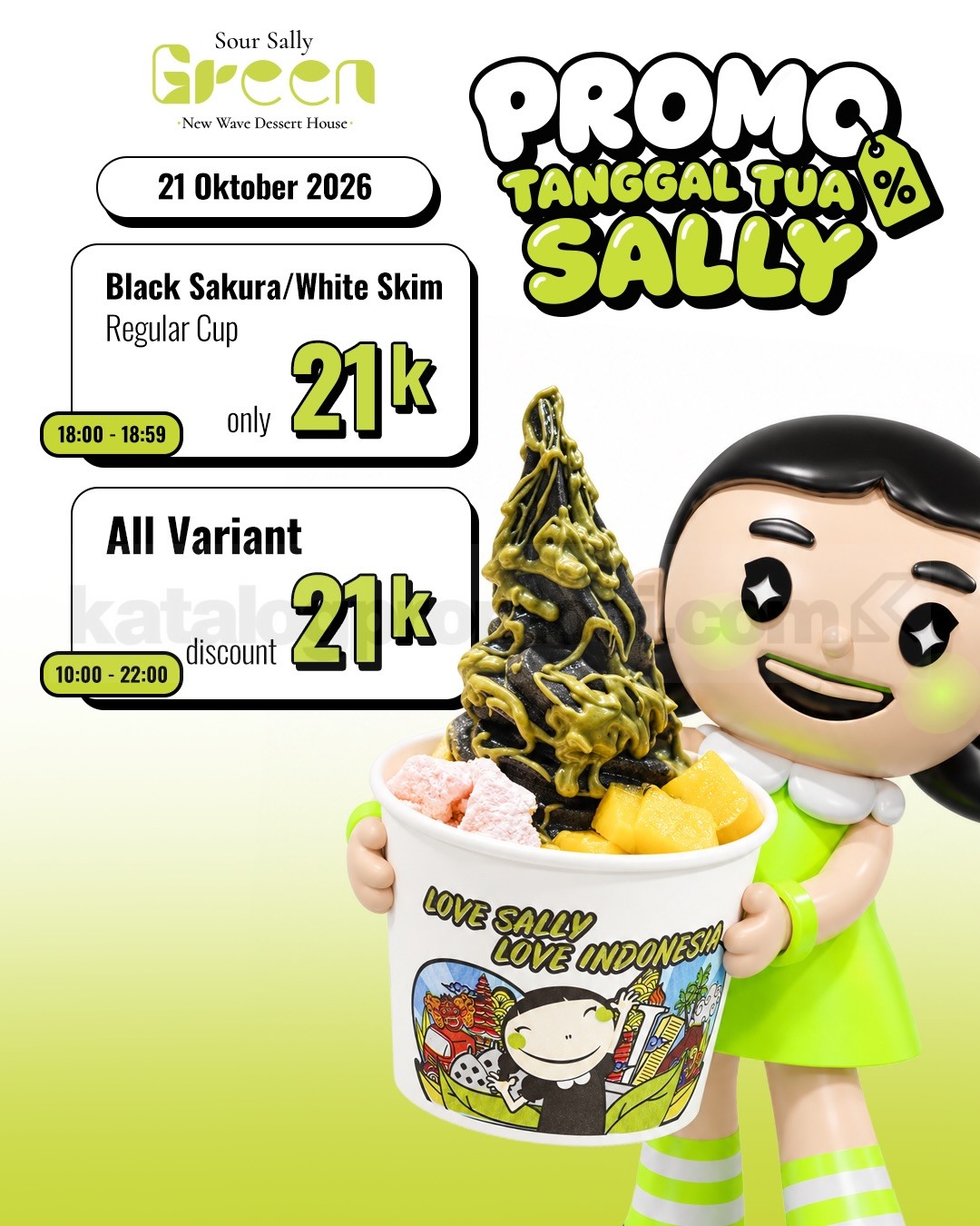 Promo Sour Sally Tanggal Tua Regular Cup cuma Rp21 Ribu