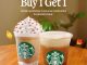 Promo Starbucks Buy 1 Get 1 Free Grande Beverages untuk Starbucks Rewards Member pada 21 Oktober 2026.