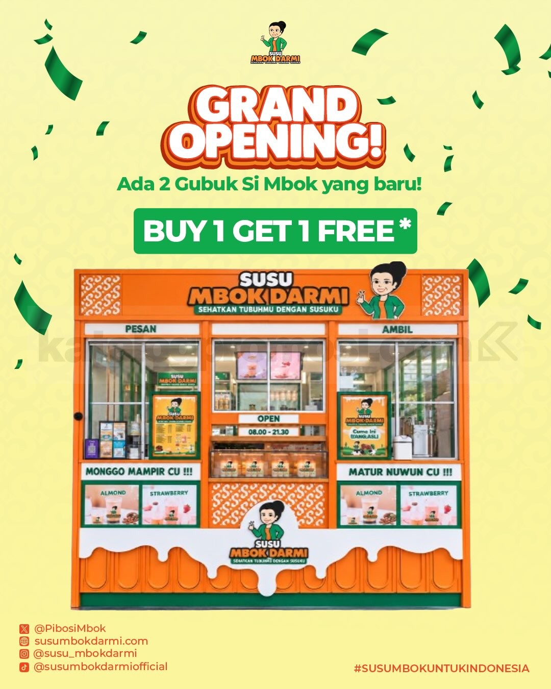 Promo Susu Mbok Darmi Grand Opening Beli 1 Gratis 1 Promo Susu Mbok Darmi Grand Opening Beli 1 Gratis 1 Darmi Premium Monster dan Darmi Plain Tiny