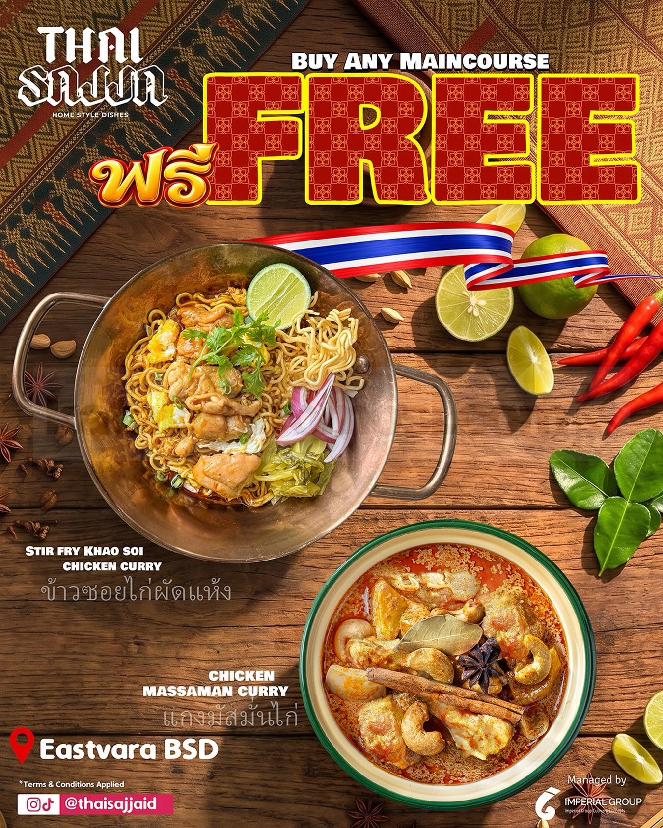 Promo Thai Sajja Beli Main Course Gratis 1 Menu Pilihan