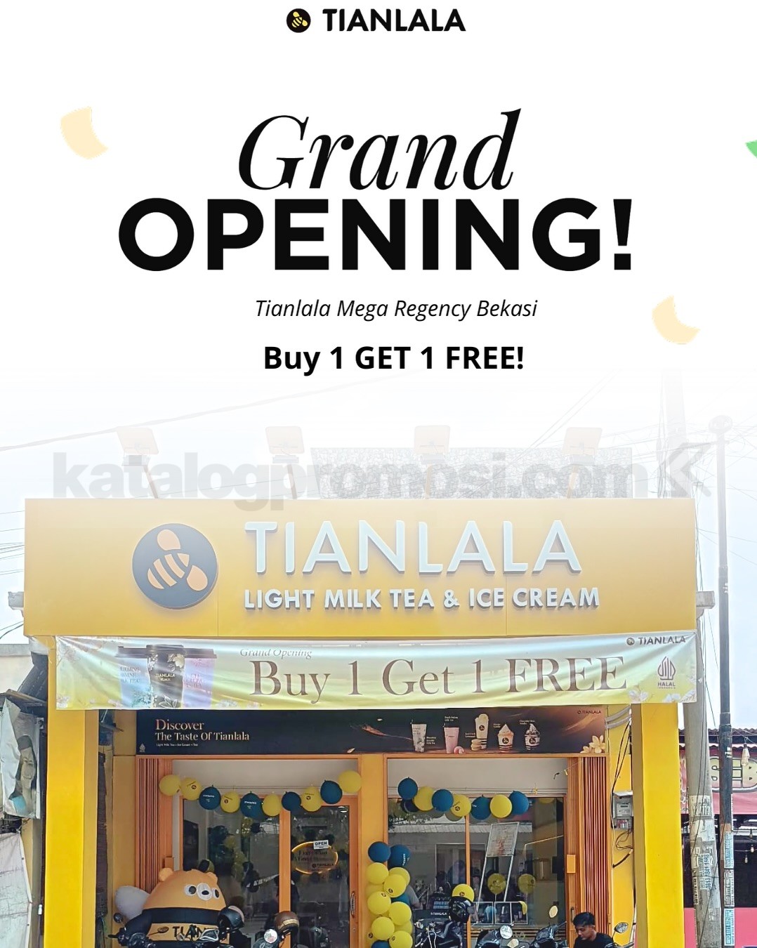 Promo Tianlala Grand Opening Mega Regency Bekasi Buy 1 Get 1 Promo Tianlala Grand Opening Mega Regency Bekasi Buy 1 Get 1 pada 22–23 Oktober 2026