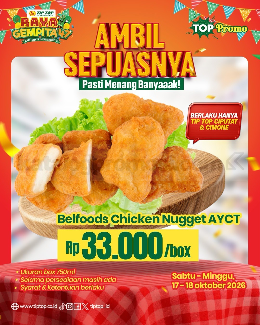Promo TIP TOP Ambil Sepuasnya Mulai Rp33.000 per Box!